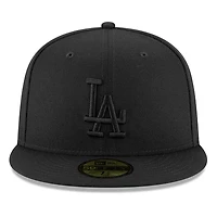 Los Angeles Dodgers Black on Basic New Era 59FIFTY Fitted Hat