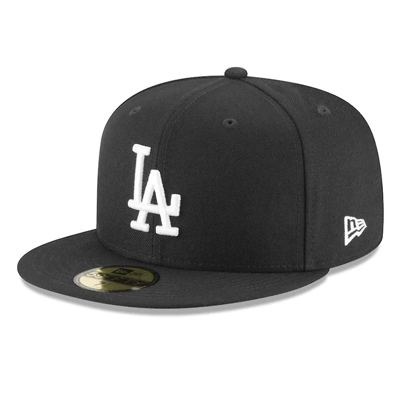 Los Angeles Dodgers Black and White Basic New Era 59FIFTY Fitted Hat