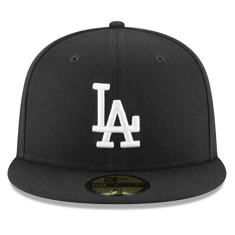 Los Angeles Dodgers Black and White Basic New Era 59FIFTY Fitted Hat