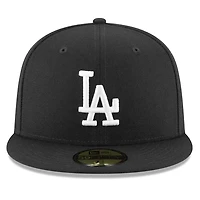 Los Angeles Dodgers Black and White Basic New Era 59FIFTY Fitted Hat