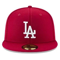 Los Angeles Dodgers Cardinal Red Basic New Era 59FIFTY Fitted Hat