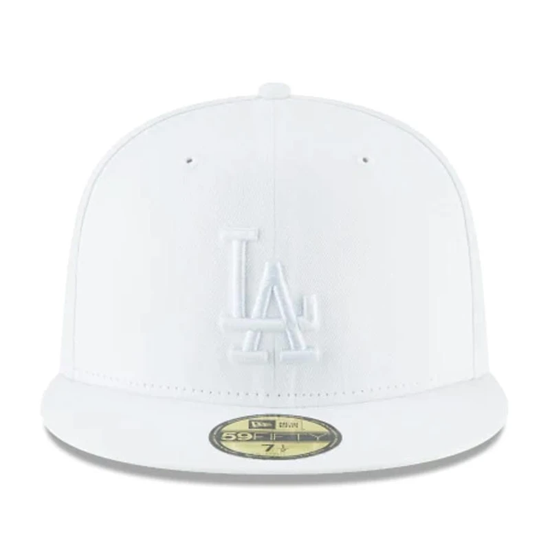 Los Angeles Dodgers All White Basic New Era 59FIFTY Fitted Hat
