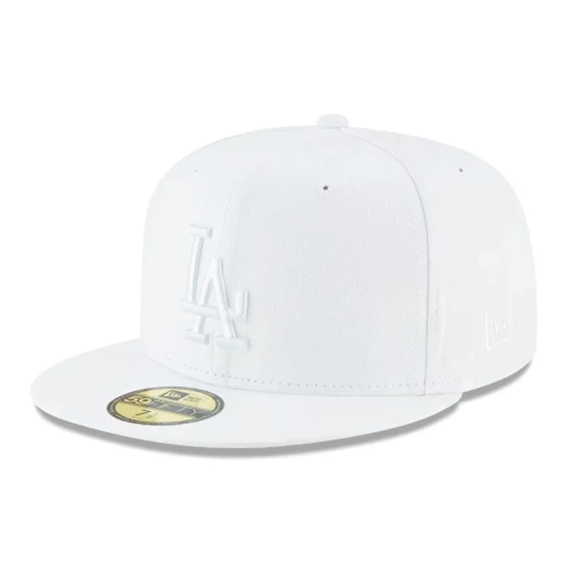 Los Angeles Dodgers All White Basic New Era 59FIFTY Fitted Hat