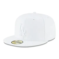 Los Angeles Dodgers All White Basic New Era 59FIFTY Fitted Hat