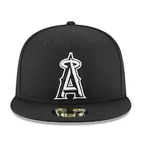 Los Angeles Angels Black and White Basic New Era 59FIFTY Fitted Hat