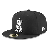 Los Angeles Angels Black and White Basic New Era 59FIFTY Fitted Hat