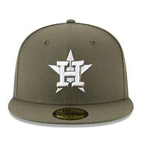 Houston Astros Olive Green Basic New Era 59FIFTY Fitted Hat
