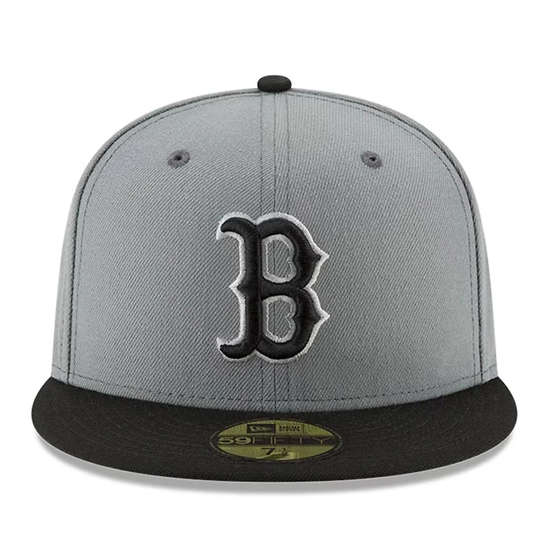 Boston Red Sox Gray and Black Basic New Era 59FIFTY Fitted Hat