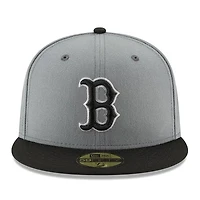 Boston Red Sox Gray and Black Basic New Era 59FIFTY Fitted Hat