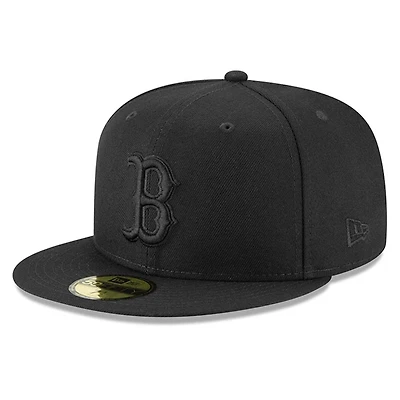 Boston Red Sox Black on Basic New Era 59FIFTY Fitted Hat