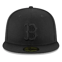 Boston Red Sox Black on Basic New Era 59FIFTY Fitted Hat