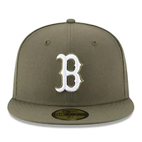 Boston Red Sox Olive Green Basic New Era 59FIFTY Fitted Hat