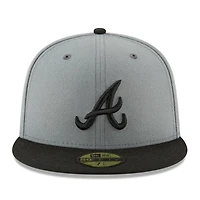 Atlanta Braves Gray and Black Basic New Era 59FIFTY Fitted Hat