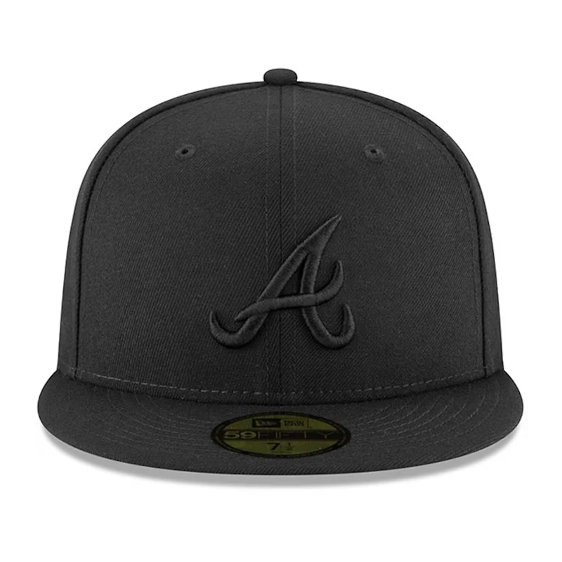 Atlanta Braves Black on Basic New Era 59FIFTY Fitted Hat