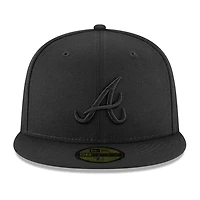 Atlanta Braves Black on Basic New Era 59FIFTY Fitted Hat