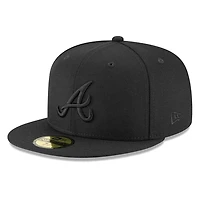 Atlanta Braves Black on Basic New Era 59FIFTY Fitted Hat
