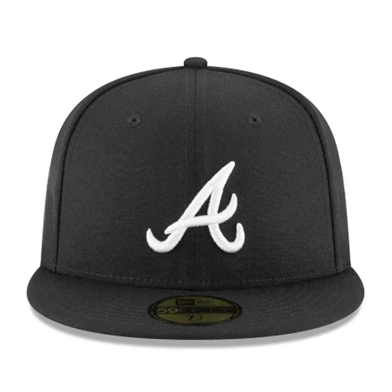 Atlanta Braves Black and White Basic New Era 59FIFTY Fitted Hat