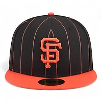 San Francisco Giants Black Throwback Pinstripes New Era 59FIFTY Fitted Hat