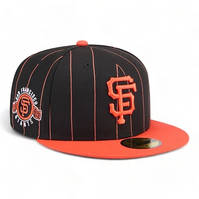 San Francisco Giants Black Throwback Pinstripes New Era 59FIFTY Fitted Hat