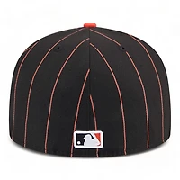 San Francisco Giants Black Throwback Pinstripes New Era 59FIFTY Fitted Hat