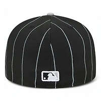Chicago White Sox Black Throwback Pinstripes New Era 59FIFTY Fitted Hat