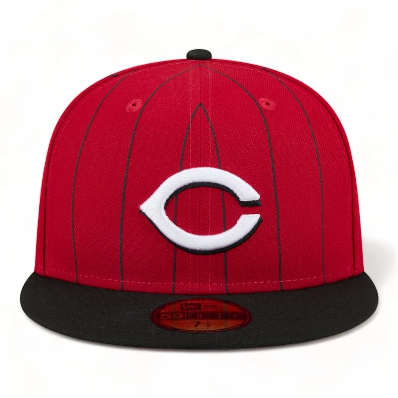 Cincinnati Reds Red Throwback Pinstripes New Era 59FIFTY Fitted Hat