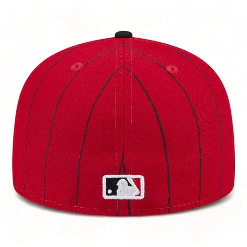 Cincinnati Reds Red Throwback Pinstripes New Era 59FIFTY Fitted Hat