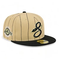 Arizona Diamondbacks Tan Throwback Pinstripes New Era 59FIFTY Fitted Hat