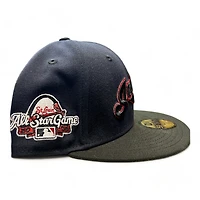 Cleveland Indians Navy Black Two Tone NBS Pack 2009 ASG Patch Gray UV New Era 59FIFTY Fitted Hat