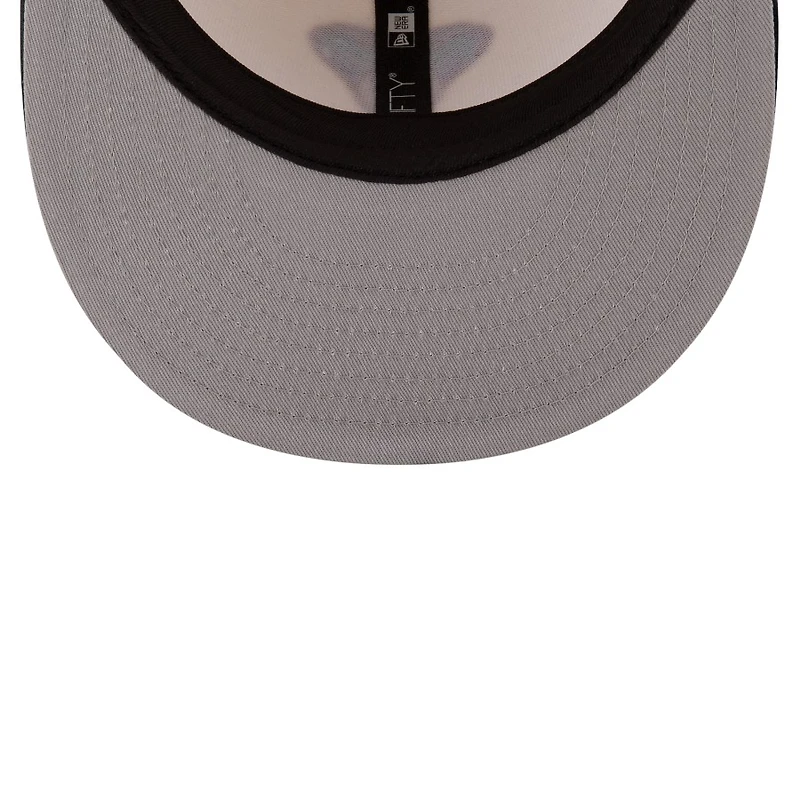 Arizona Diamondbacks Chrome Black Leather Visor New Era 59FIFTY Fitted Hat