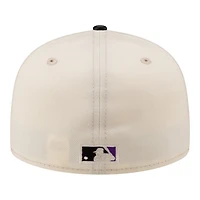 Arizona Diamondbacks Chrome Black Leather Visor New Era 59FIFTY Fitted Hat