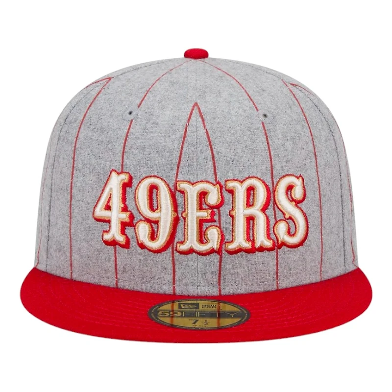 San Francisco 49ers Gray Heather Pinstripe NFL New Era 59FIFTY Fitted Hat