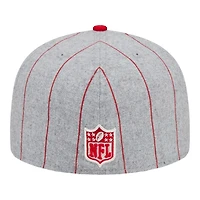 San Francisco 49ers Gray Heather Pinstripe NFL New Era 59FIFTY Fitted Hat