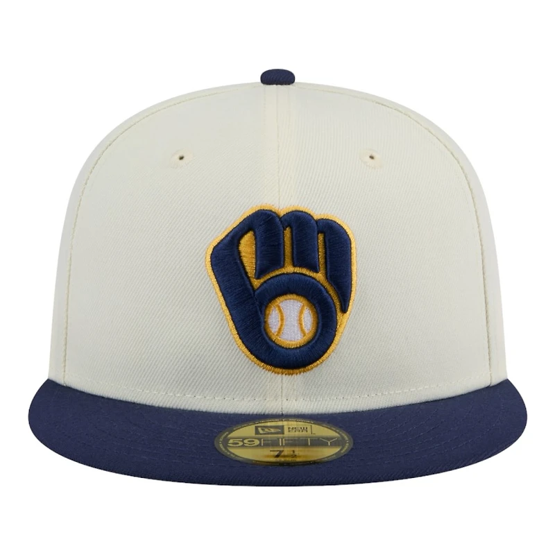 Milwaukee Brewers Chrome Blue Two Tone New Era 59FIFTY Fitted Hat