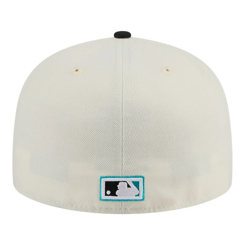 Florida Marlins Chrome Black Two Tone New Era 59FIFTY Fitted Hat