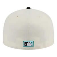 Florida Marlins Chrome Black Two Tone New Era 59FIFTY Fitted Hat