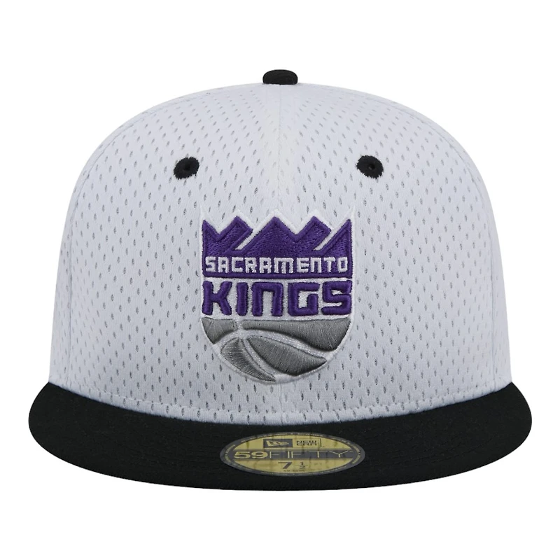 Sacramento Kings White Throwback Mesh NBA New Era 59FIFTY Fitted Hat