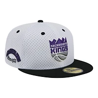 Sacramento Kings White Throwback Mesh NBA New Era 59FIFTY Fitted Hat