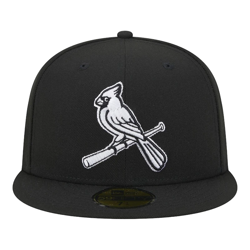 St. Louis Cardinals Bird Logo Black White 2006 WS Patch Gray UV New Era 59FIFTY Fitted Hat