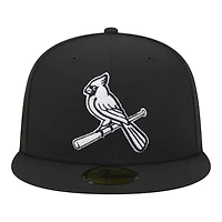 St. Louis Cardinals Bird Logo Black White 2006 WS Patch Gray UV New Era 59FIFTY Fitted Hat