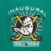 Anaheim Ducks Teal Green Inaugural Season Patch Mitchell & Ness NHL Dynasty Fitted Hat