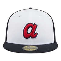Atlanta Braves White Navy 2024 Batting Practice New Era 59FIFTY Fitted Hat