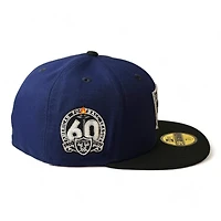 Las Vegas Raiders Blue Black Two Tone 60th Anni Patch Gray UV New Era 59FIFTY Fitted Hat