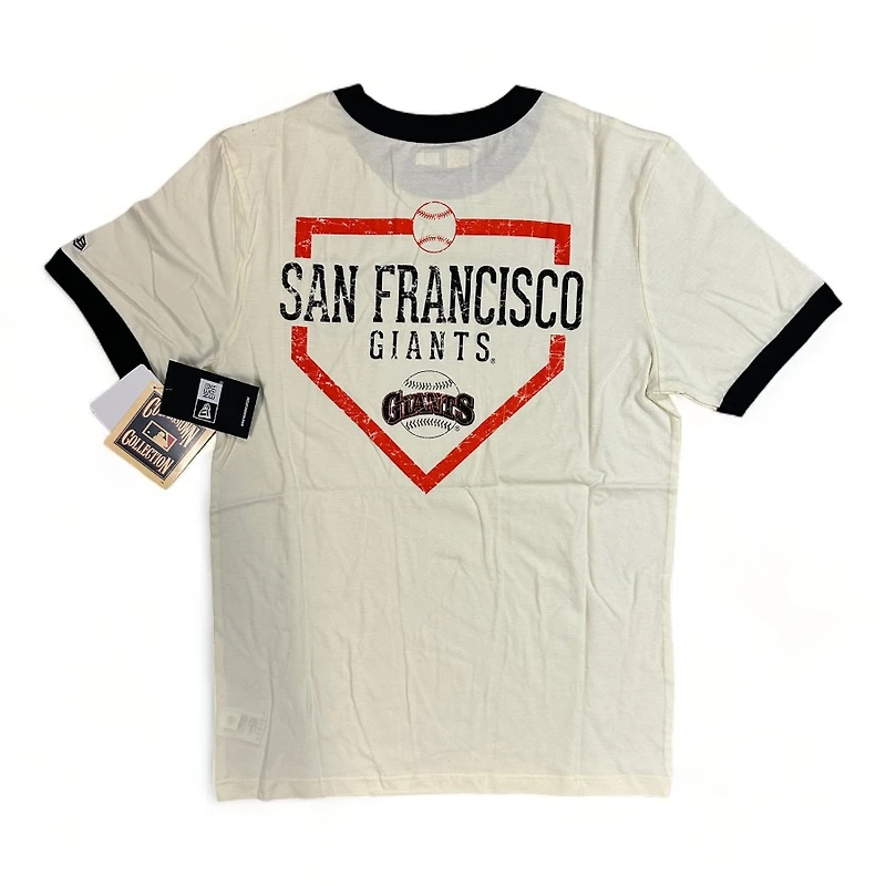 San Francisco Giants Cream Baseball Home Plate Logo New Era T-Shirt