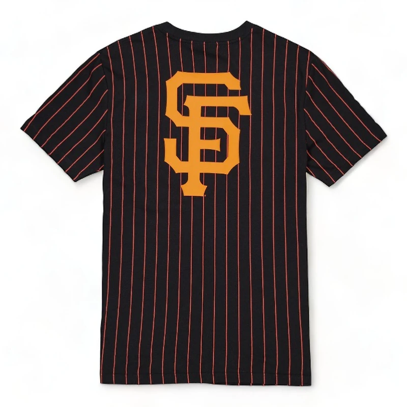 San Francisco Giants Black Orange Pinstripe Basic Logo New Era T-Shirt