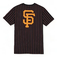 San Francisco Giants Black Orange Pinstripe Basic Logo New Era T-Shirt