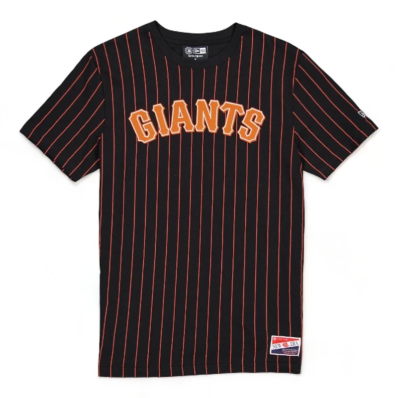 San Francisco Giants Black Orange Pinstripe Basic Logo New Era T-Shirt