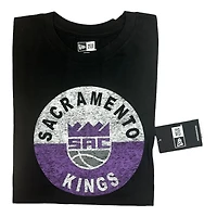 Sacramento Kings Black Weathered Logo New Era T-Shirt