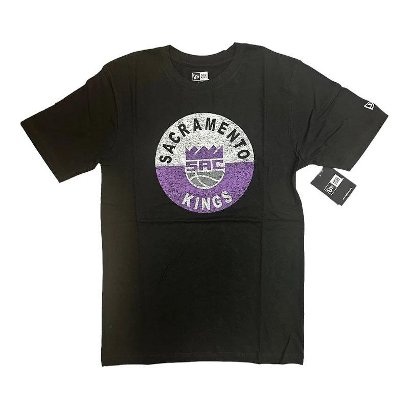 Sacramento Kings Black Weathered Logo New Era T-Shirt