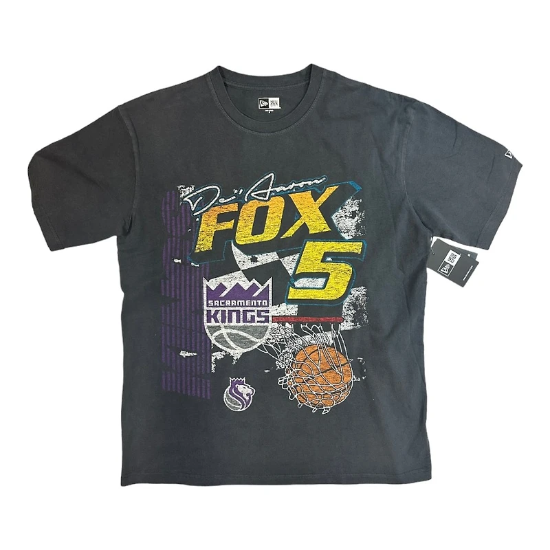 Sacramento Kings Gray DeAndre Fox Logo New Era T-Shirt